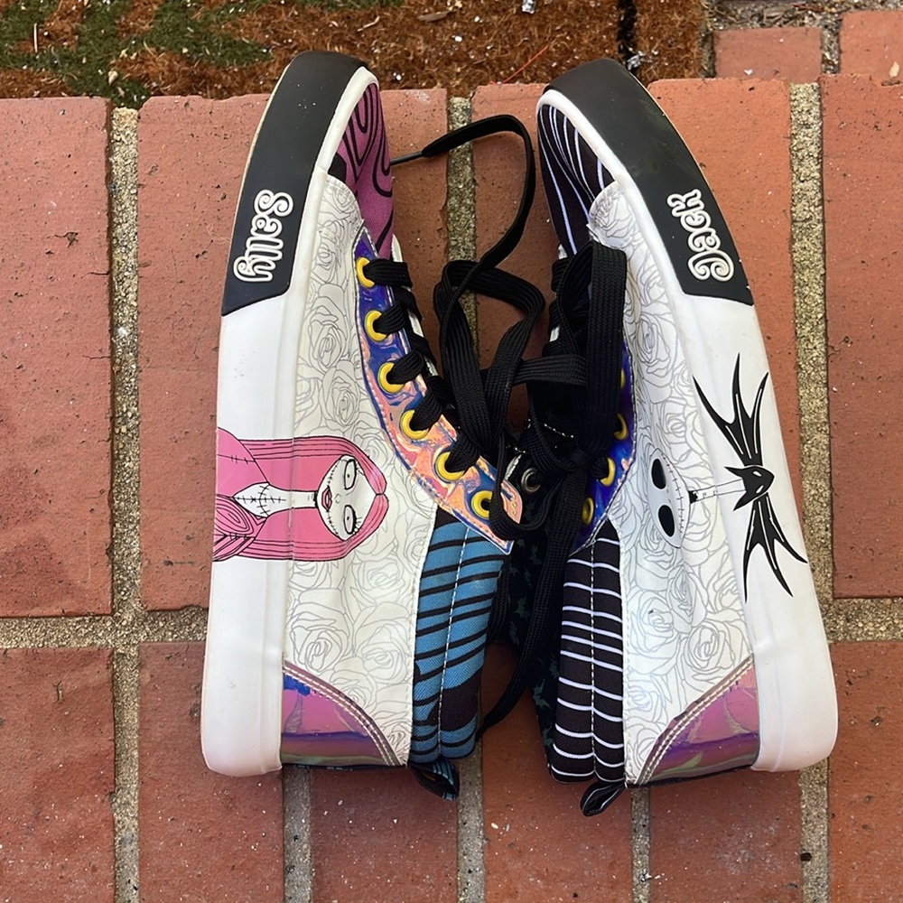Disney Nightmare before Christmas Jack and Sally mismatch high top sneakers. 6